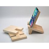 Doğal Ahşap Geçmeli Telefon Ve Tablet Standı - Masaüstü Tutucu 15x10 Cm