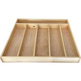 Doğal Ahşap Kepçelik Çekmece Içi Organizer 45X50CM, 6 Bölmeli Kaşık ve Makarası - Ahşap - Bej - Seçenek 1