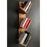 Doğal Ahşap Kitaplık, Dekoratif Tasarım Ahşap Vintage Retro Tasarım Kitaplık