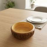 Doğal Ahşap Kütük Kase, El Yapımı Rustik Tasarım, Çerezlik ve Sunumluk, Dekoratif Kullanım 15X15