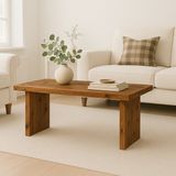 Doğal Ahşap Modern Orta Sehpa - El Yapımı Minimal Tasarım, Masif Çam - açık ceviz