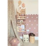 Doğal Ahşap Montessori Çocuk Odası Duvara Monte 4 Bölmeli Kitaplık 100X50X10CM
