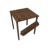 Doğal Ahşap Roll-Up Kamp Masası - 50x50 cm Katlanır Portatif Piknik ve Balkon Masası (Ceviz Renk) ARMES EV CONCEPT