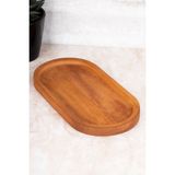 Doğal Ahşap Sunumluk Yağdanlık Stantı Sabunluk Stantı Ahşap Sunumluk Tahta Stand 24.5 x 12.5 - Kahverengi