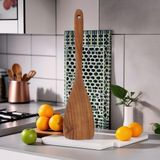 Doğal Akasya Ağacından El Oyması Servis Spatulası 32CM | Antibakteriyel, Dayanıklı ve Çevre Dostu Ahşap Statula 32CM - Şık ve Uzun Ömürlü Mutfak Gereci
