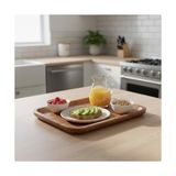 Doğal Akasya Ağacından Sunum Tabağı, Akasya Meze Tabağı, Peynir Sunum Tabağı, Akasya Salata Tabağı (23CM*17CM*1.5CM) - Option-1 - 51R-Turuncu