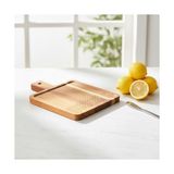 Doğal Akasya Ahşap Dikdörtgen Sunum Tahtası ve Servis Tepsisi – 23X17 cm Kahve Yanı, Peynir ve Kahvaltılık Sunumluk (Kare Formlu Estetik Tasarım)