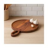 Doğal Akasya Ahşap Yuvarlak Sunum Tabağı ve Servis Tepsisi – 20 cm Masif Peynir, Çerez ve Kahvaltı Tabağı (Kırılmaz Dekoratif Tabak) - Option-1 - 51R-Turuncu