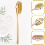 Doğal At Kılı Sapı Çıkabilen Ahşap Banyo Fırçası