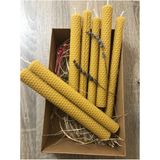 Doğal Balmumu Mum Seti, 3 Adet, 21X1.5 Cm, El Yapımı, Sarı Renk - Akdeniz Rüzgarı - Seçenek 1