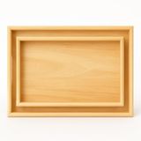 Doğal Bambu 2’li Ahşap Tepsi Seti | Büyük 40×30 cm – Küçük 35×25 cm | Servis, Kahvaltı, Sunum ve Dekor Tepsisi | Dayanıklı, Sağlam, Şık Tasarım