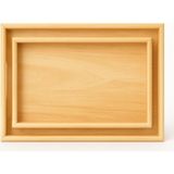 Doğal Bambu 2’li Ahşap Tepsi Seti | Büyük 40×30 cm – Küçük 35×25 cm | Servis, Kahvaltı