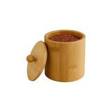 Doğal Bambu Ahşap Baharatlık – Kapaklı Silindir Saklama Kabı | 9x10 cm El Yapımı Mutfak Düzeni