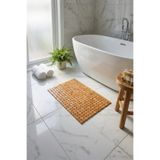 Doğal Bambu Banyo Paspası Kaydırmaz/Suya Dayanıklı Dekoratif Banyo Matı Kahverengi 60 x 40