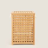 Doğal Bambu Çamaşır Sepeti 62X45 Cm, Şık ve Kullanışlı, Kahverengi Renk Seçeneğiyle - Ahşap - Ceviz - Seçenek 1