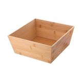 Doğal Bambu Çok Amaçlı Saklama Kutusu - 28X28X12 cm Banyo, Mutfak ve Dolap Içi Organizer Düzenleyici Kare Kutu - Option-1