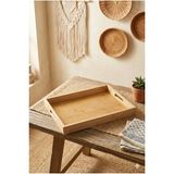 Doğal Bambu Dikdörtgen Sunum Tepsisi 38x25 cm - Kulplu Kahvaltı, Servis ve Dekoratif Ahşap Tepsi