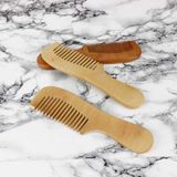 Doğal Bambu Düz Saplı Ahşap Tarak 17 cm