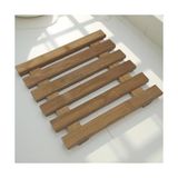 Doğal Bambu, Kare Şekilli, 15X15 Cm, Tencere Altlığı - 1BW-Beyaz