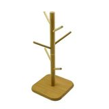 Doğal Bambu Kupa Bardak Askısı, 6'Lı Stand
