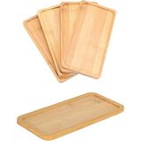 Doğal Bambu Sunum Tabağı - 23X12 cm Dikdörtgen Düz Servis Tepsisi - Sushi, Tatlı ve Kahve Sunu