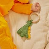 Doğal Bebek Örgü Amigurumi Diş Kaşıyıcı Dinozor Yeşil 9-12 Ay