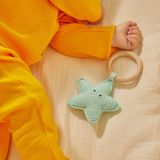 Doğal Bebek Örgü Amigurumi Diş Kaşıyıcı Yıldız Mavi 9-12 Ay