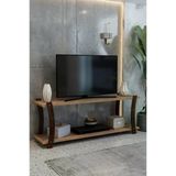 Doğal Çam Ahşap Raflı 120Cm Tv Ünitesi - Minimalist Medya Sehpası