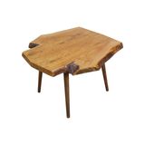 Doğal Ceviz Kütük Orta Sehpa - El Yapımı Yan Sehpa 75x65 cm