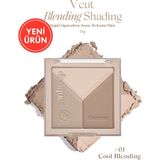 Doğal Gölgelendirme Sunan 3'lü Kontür Paleti Dasıque V Cut Blending Shading (#02 Cool Blending)