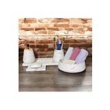 Doğal Görünümlü Mermer Esintili Beton Banyo Aksesuar Seti (5 Parça)