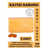 Doğal Güzel Kokulu Cilt Besleyici Yenileyici Saç Dökülmesine Karşı Organik Kayısı Sabunu 5 Adet