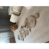 Doğal Jüt Hasır Runner, 100x30cm, El Yapımı Jüt Halat Salon Sehpa Örtüsü, Mutfak Masa Örtüsü, Ranır