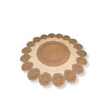 Doğal Jüt Kilim Moderin Görünümlü Salon Örtüsü Paspas Halı Banyo Mutfak Halısı Yatak Odası Veranda Balkon Teras Alanları İçin Çift taraflı Kilim Halı (HASIR-BEJ, 65 X 65 CM)
