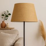 Doğal Jüt Kumaş Konik Masa Tavan Yer Lambası Abajur Başlığı 35x45x30