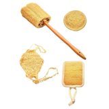 Doğal Kabak Lifi 4'lü Banyo Hamam Kese Seti (Yüz + Vücud + Sırt) Set3