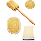 Doğal Kabak Lifi 4'lü Banyo Hamam Kese Seti (Yüz + Vücud + Sırt)