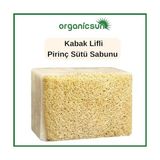 Doğal Kabak Lifli Pirinç Sabunu 120 gr x 3 Adet Tüm Cilt Tipleri Için Beyazlatma Etkili E ve B Vitaminli - Option-1