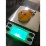 DOĞAL KAYA DAMLA KEHRİBAR KOLYE UCU OTANTİK GÜMÜŞ APARATLI 11,81 Gram
