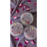 Doğal Kristal Kasede El Yapımı Çiçek Bahçesi Mum - 1