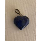 Doğal Lapis Lazuli Taşı Kalp Kolye Ucu 1,6-2,0cm