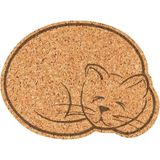 Doğal Mantar Uyuyan Kedi Duvar Panosu 42X56 Cm, Kolay Yapışkanlı ve Şık Tasarım - Seçenek 1