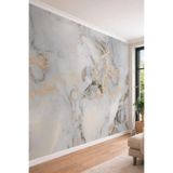 Doğal Mermer Görünümü ve Altın Damar Detaylı Lüks Tek Parça Tekstil Duvar Kağıdı, 200 x 100, DW2025-112-03