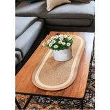 Doğal, Naturel, Jüt, Hasır, Amerikan Servis, Runner, Sehpa Runneri, Masa Runneri, Servis Takımı - 0,5 x 9 cm - Çok Renkli
