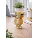 Doğal Oniks Taşı Baykuş Biblo | Masa Üstü Dekoratif Taş Obje | 8 cm
