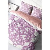Doğal Pamuk Çift Kişilik 3D Digital Pink Damask Nevresim Takımı - Mor - Standart