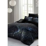 Doğal Pamuk Çift Kişilik 3D Digital Star Moon Nevresim Takımı - Foster - 220 x 220 cm