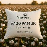 Doğal Pamuk Yastık Yetişkin - 50 × 70 cm - Beyaz