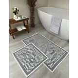 Doğal Pamuklu 2li Banyo Paspas Seti 60X100 50X80 cm - Gri