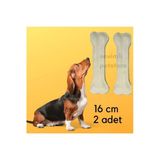 Doğal Pres Köpek Çiğneme Kemiği 16 Cm 2'Li Paket - %100 Sığır Derisi